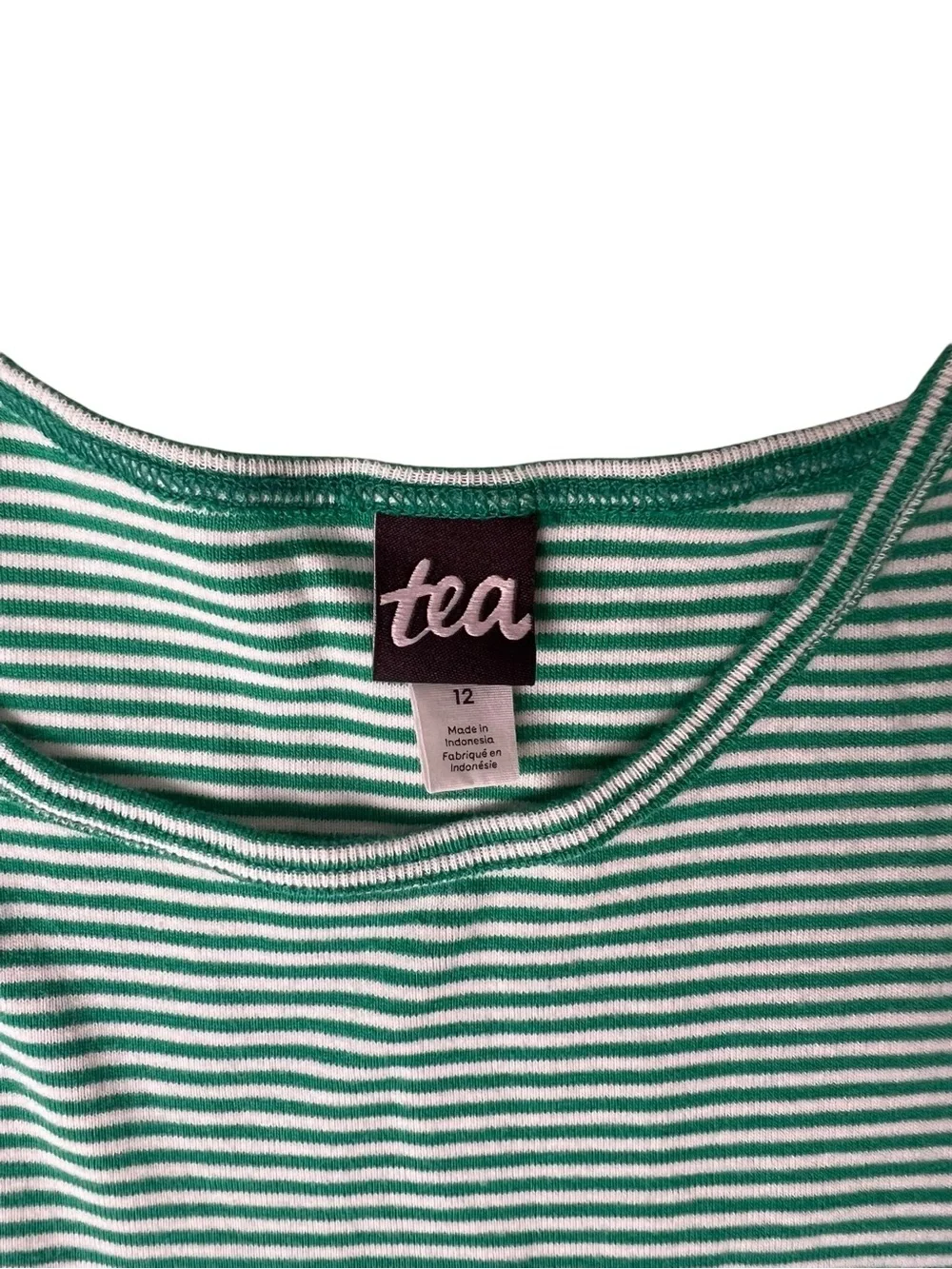 Tea Girls Size 12 Mixed Print Birds/Stripes Green/Pink Sleeveless Skater Dress